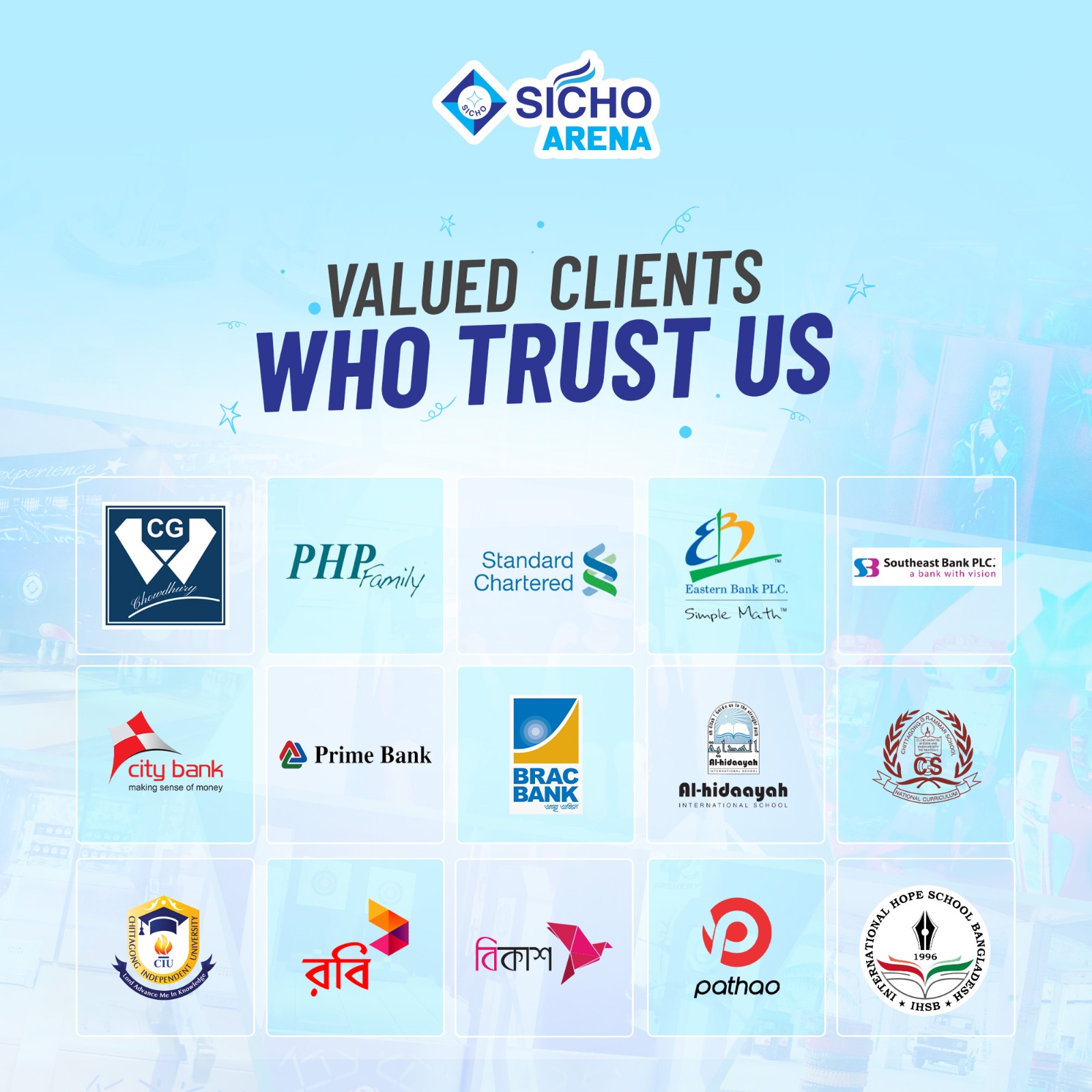 Sicho Valued Clients Who Trusts Us – Sicho Arena